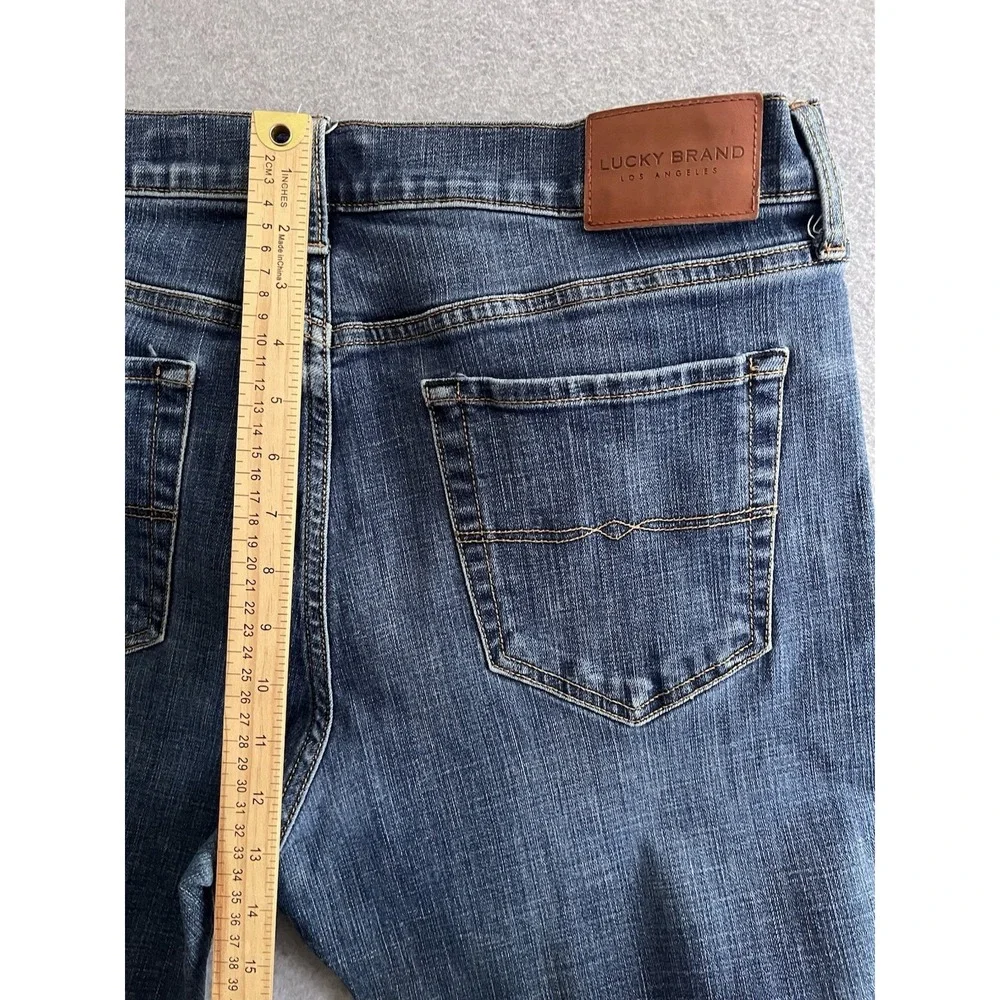 Lucky Brand Jeans Mens 38x32 121 Slim Straight Blue Denim Dark Wash Stretch Work